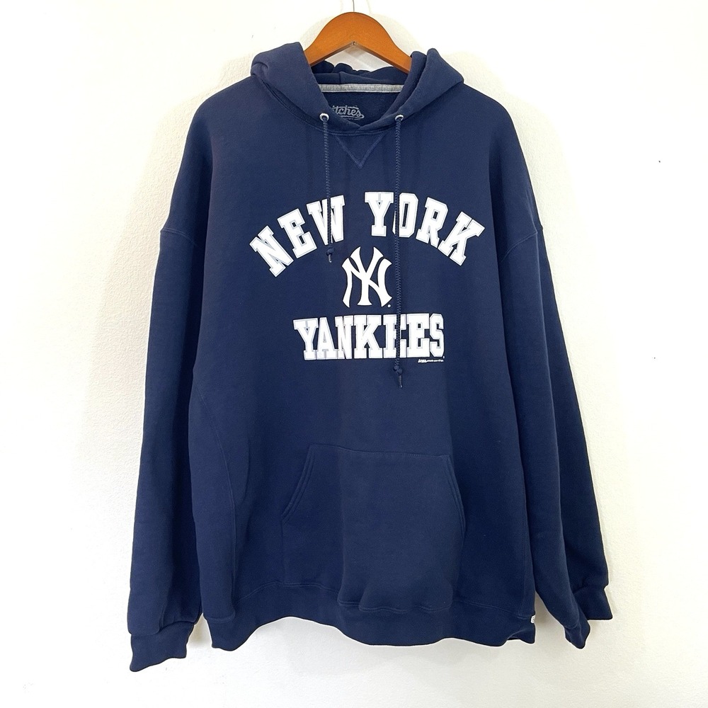 New York Yankees Mens Pullover Hoodie Size 3X Navy‎ Classic Retro Athletic